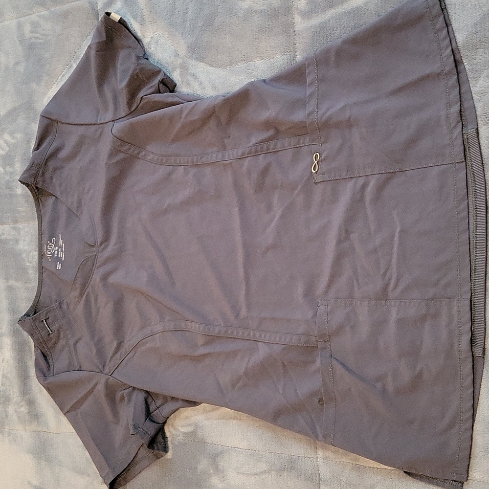 Charcoal Grey Cherokee Infinity Scrub Top Size M